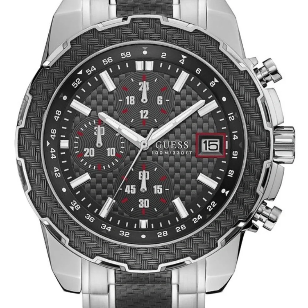 NEW GUESS Black Stripe Men's Watch